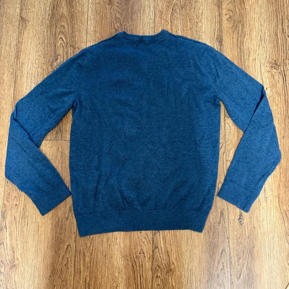 Banana Republic Blue Pima Cotton Cashmere VNeck Sweater Mens Large Knit Pullover